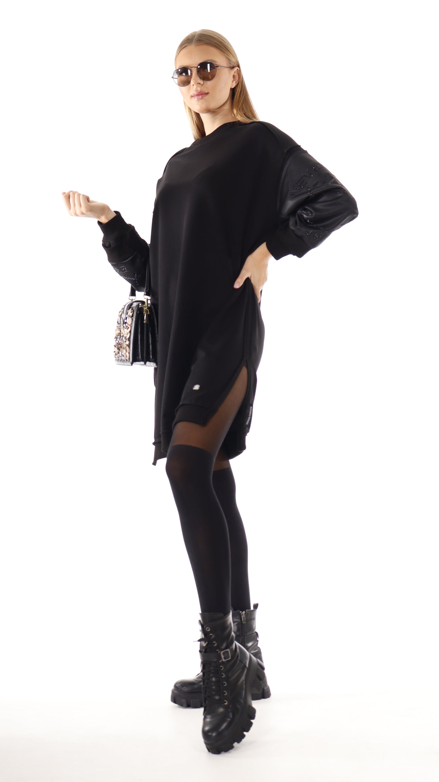 Stone Sleeves Tunıc Black (7679)