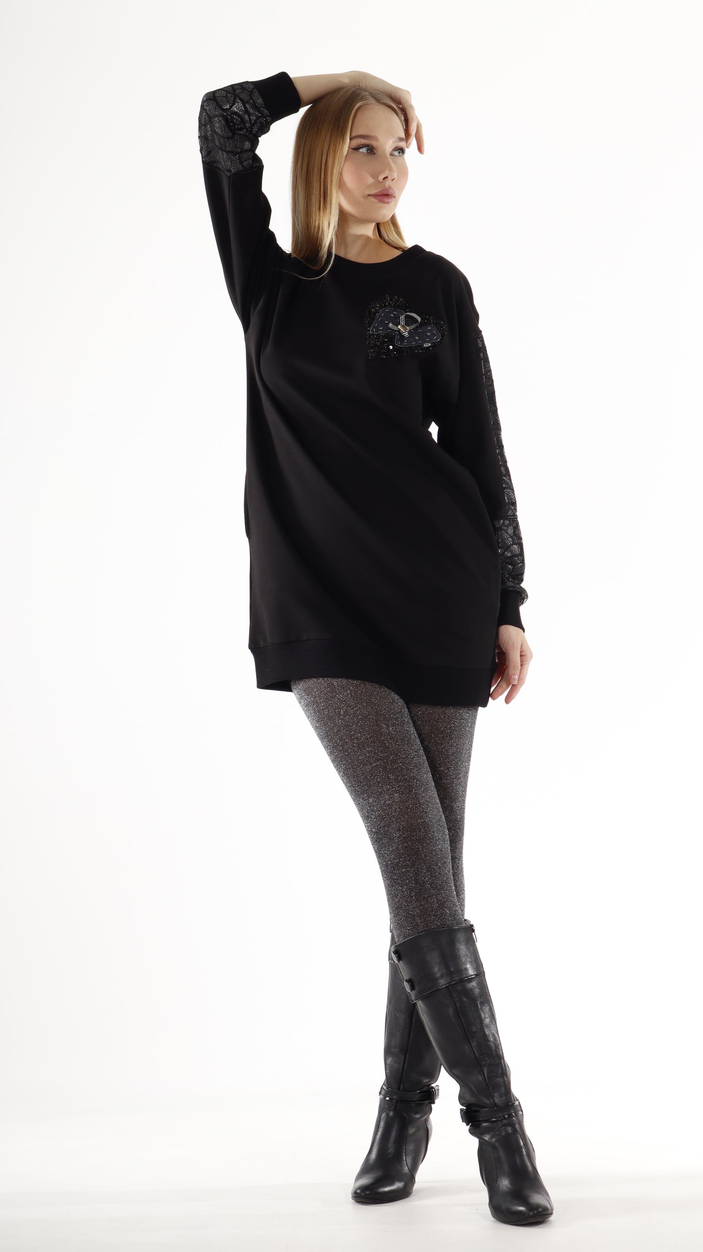 Design Sleeve Tunic Black (7614)