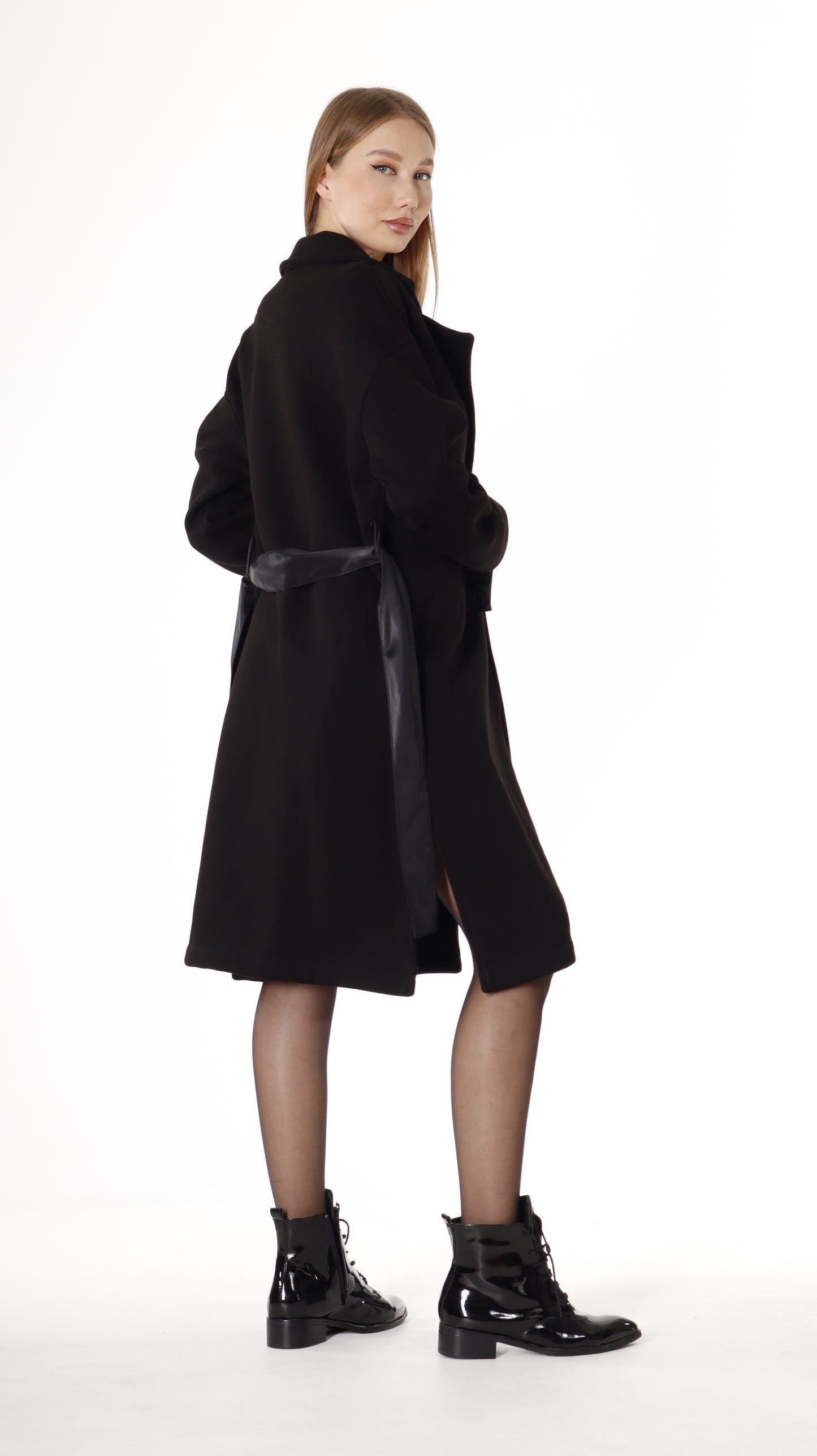 Long Coat with Ruffle (7749) Thick