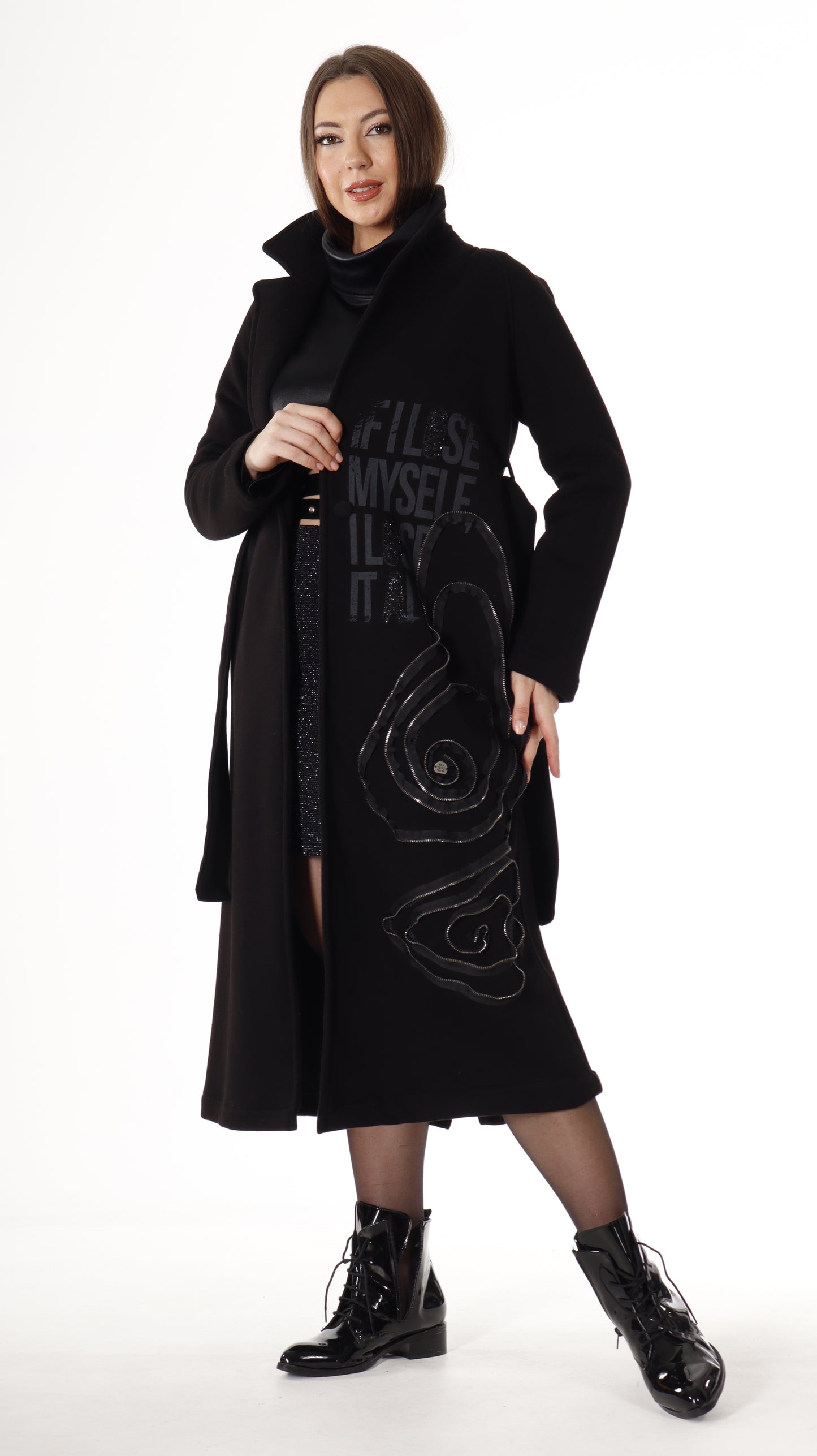 Designer Long Jacket With Wrap (7746) Thick