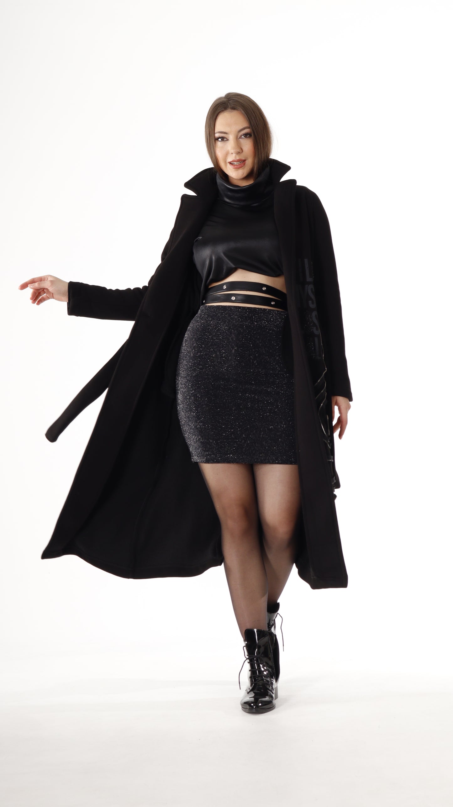 Designer Long Jacket With Wrap (7746) Thick